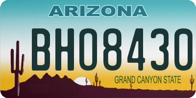 AZ license plate BHO8430