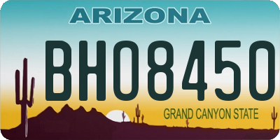 AZ license plate BHO8450