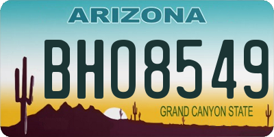 AZ license plate BHO8549