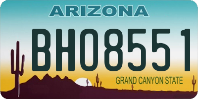 AZ license plate BHO8551