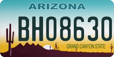 AZ license plate BHO8630
