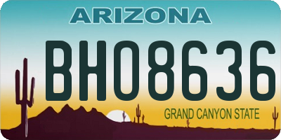 AZ license plate BHO8636