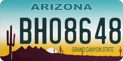 AZ license plate BHO8648