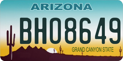 AZ license plate BHO8649