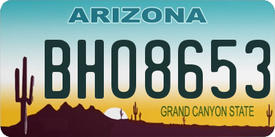 AZ license plate BHO8653