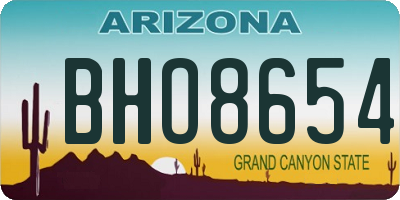 AZ license plate BHO8654