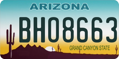 AZ license plate BHO8663
