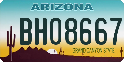 AZ license plate BHO8667