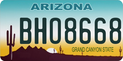AZ license plate BHO8668