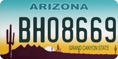 AZ license plate BHO8669
