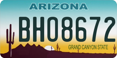 AZ license plate BHO8672