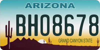 AZ license plate BHO8678