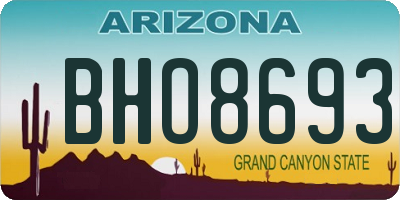 AZ license plate BHO8693
