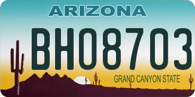 AZ license plate BHO8703