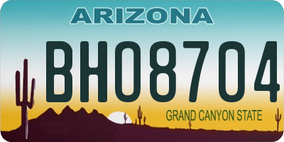 AZ license plate BHO8704