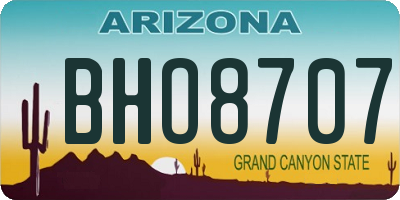 AZ license plate BHO8707