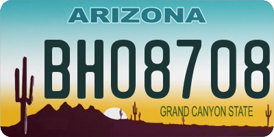 AZ license plate BHO8708