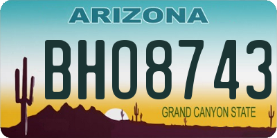 AZ license plate BHO8743