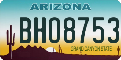 AZ license plate BHO8753