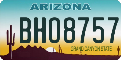 AZ license plate BHO8757