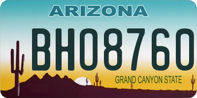 AZ license plate BHO8760