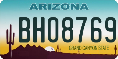 AZ license plate BHO8769