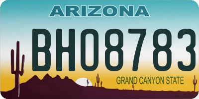 AZ license plate BHO8783