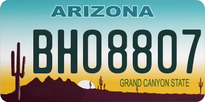 AZ license plate BHO8807