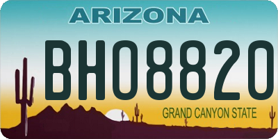AZ license plate BHO8820