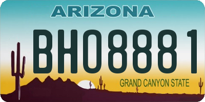 AZ license plate BHO8881
