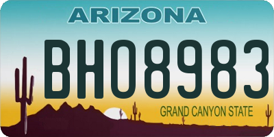 AZ license plate BHO8983