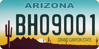AZ license plate BHO9001