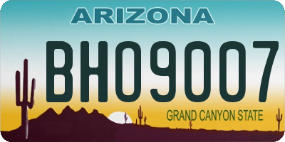 AZ license plate BHO9007
