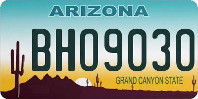 AZ license plate BHO9030