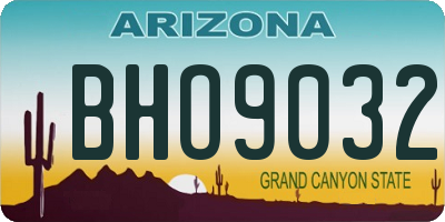 AZ license plate BHO9032