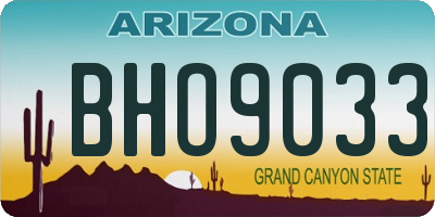 AZ license plate BHO9033