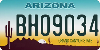 AZ license plate BHO9034