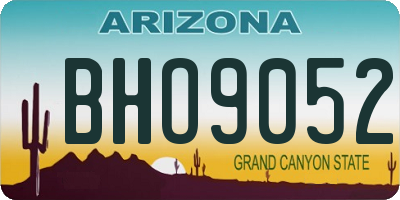 AZ license plate BHO9052
