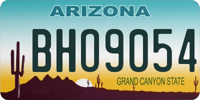 AZ license plate BHO9054