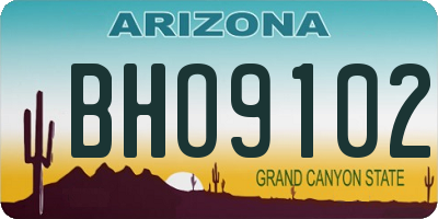 AZ license plate BHO9102