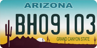 AZ license plate BHO9103