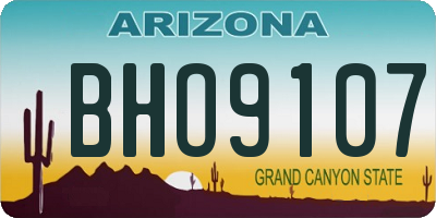 AZ license plate BHO9107