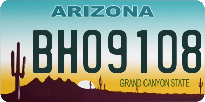 AZ license plate BHO9108