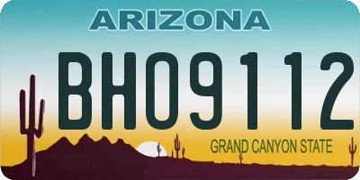 AZ license plate BHO9112
