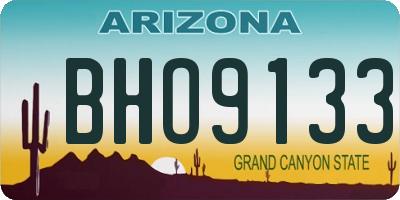 AZ license plate BHO9133