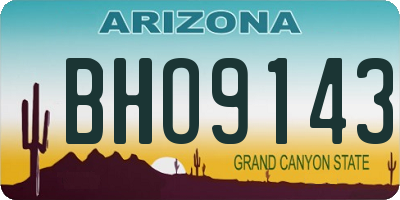 AZ license plate BHO9143