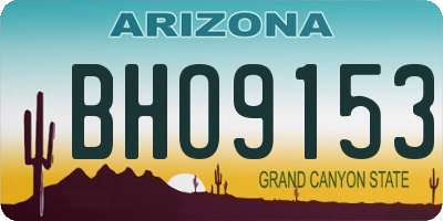 AZ license plate BHO9153