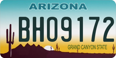 AZ license plate BHO9172
