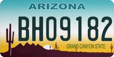 AZ license plate BHO9182
