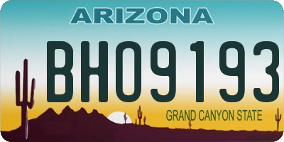 AZ license plate BHO9193